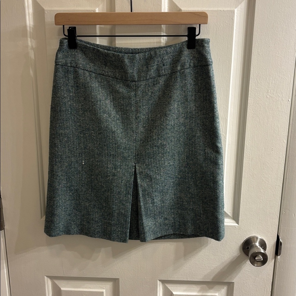 LOFT Teal and White Patterned Skirt